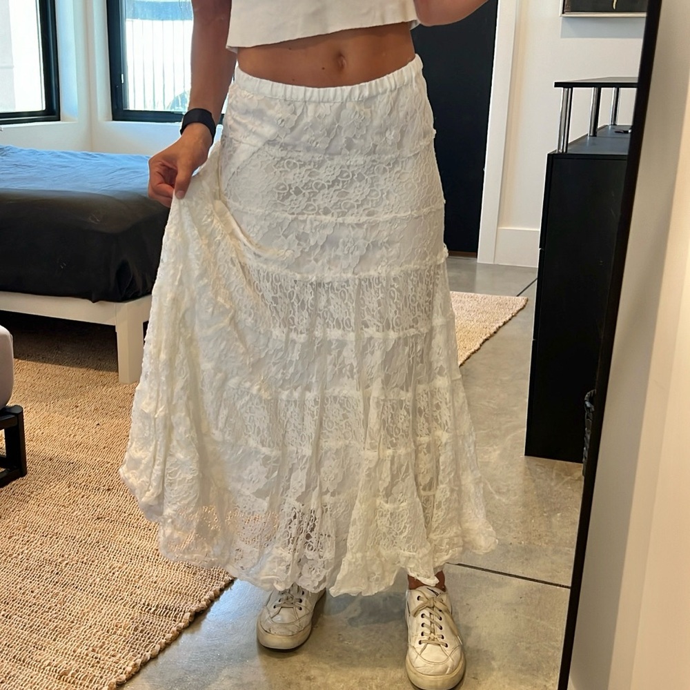 Vintage White Lace Skirt